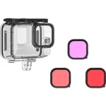 TELESIN Underwater Housing & Lens Filter Kit for GoPro (Purple, Red & Magenta) GP-WTP-904