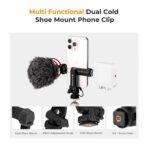 K&F Concept Cell Phone Holder Clamp With Two Cold Shoe Mount 360° Adjustment (KF31.084) - Image 2