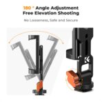 K&F Concept Metal Phone Tripod Mount,Universal Smartphone Stand with 2 Cold Shoe Mount, Adjustable Cellphone Holder for Horizontal and Vertical Shooting (KF31.094) - Image 3