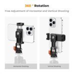 K&F Concept Metal Phone Tripod Mount,Universal Smartphone Stand with 2 Cold Shoe Mount, Adjustable Cellphone Holder for Horizontal and Vertical Shooting (KF31.094) - Image 4