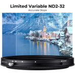 K&F Concept Nano-X Series Variable ND & CPL 2-in-1 Filter 82mm, 1 to 5-Stop (KF01.1088V1) - Image 4