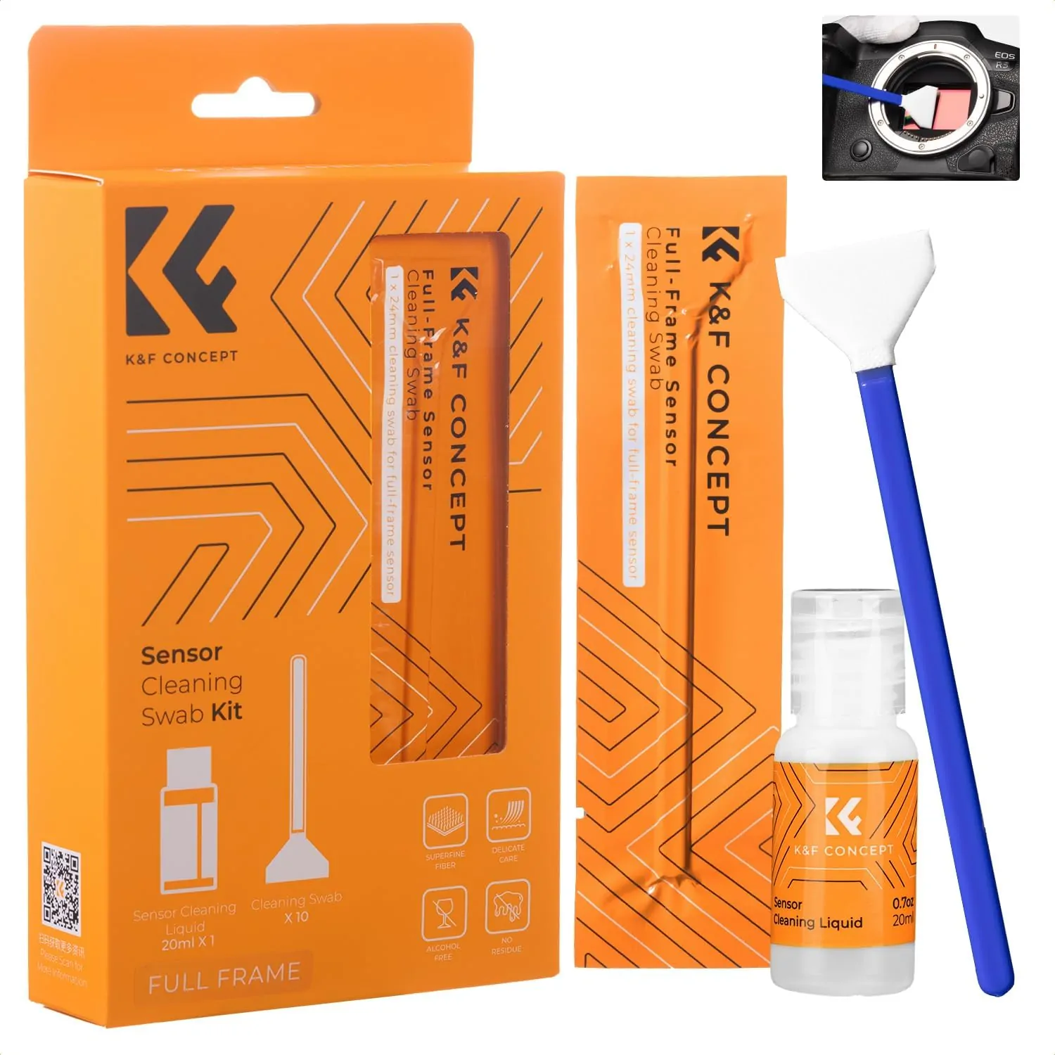 71Q08yMGVKL._AC_SL1500_.jpg K&F Concept Cleaning Stick Set 24mm Full Frame Stick Set 10PCS Swab Kit (KF.1617) - Image 1