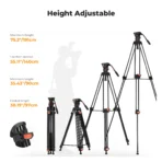 K&F Concept Professional Video Tripod with Fluid Head VA3+BV20 (KF09.148V1) - Image 4