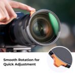 K&F Concept 82mm Black Mist 1/4 + ND8-128 Variable ND 2 in 1 Filter with Double-sided 28-layer Anti-reflection Green Film and Lever Nano-Xcel Series (KF01.2033) - Image 6