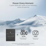 K&F Concept 1300mAh NP-W126 NP-W126S Battery and Charger for Fujifilm X100VI, X100V, XS10, XT30, XT30 II, XT20, XE4, A5, Dual-Slot Fast Charger, Type-C and Micro-USB Input, 2 Pack Battery (KF28.0030) - Image 2