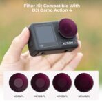 K&F Concept DJI Osmo Action 4/5 Pro ND&PL Filter Kit – 4-Pack (ND8/16/32/64) – Multi-Coated Optical Glass (KF.2077) - Image 2