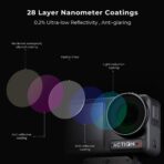 K&F Concept DJI Osmo Action 4/5 Pro ND&PL Filter Kit – 4-Pack (ND8/16/32/64) – Multi-Coated Optical Glass (KF.2077) - Image 5