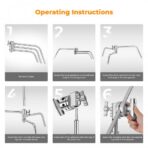 K&F Concept 3.3m 100% Stainless Steel Heavy Duty C Stand with Boom Arm, Stand with 126cm Holding Arm, 2 Sandbags for Studio Monolight, Softbox, Reflector (KF34.037) - Image 3