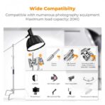 K&F Concept 3.3m 100% Stainless Steel Heavy Duty C Stand with Boom Arm, Stand with 126cm Holding Arm, 2 Sandbags for Studio Monolight, Softbox, Reflector (KF34.037) - Image 5