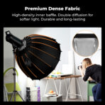 K&F Concept 35.4"/90cm Umbrella Softbox with Grid & Quick Release (KF18.0020) - Image 7
