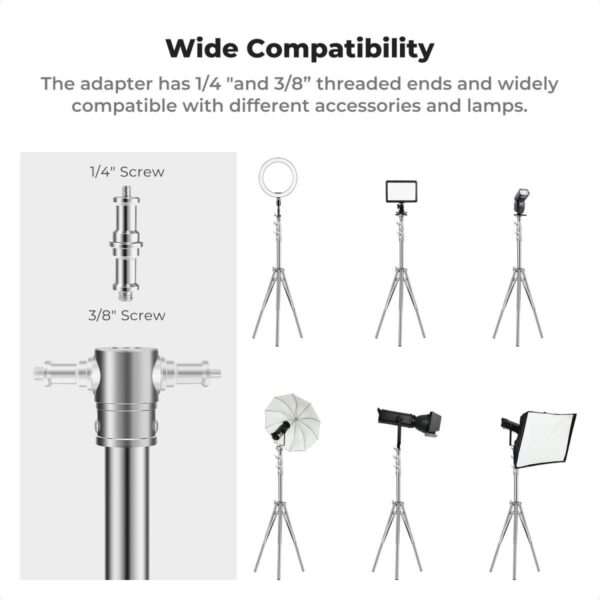 K&F Concept 2.8m Heavy Duty Stainless Steel Light Stand with Spring Buffer (KF34.044)