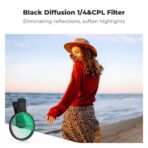 K&F Concept 67mm Phone Clip with 2-in-1 CPL & Black Mist 1/4 Filter (KF01.2900V2)
