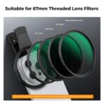 K&F Concept 67mm Phone Clip with ND2-32 Variable ND Filter (KF01.2901V2)