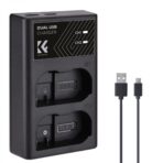 K&F Concept EN-EL15 Dual-Channel LED Battery Charger with USB-C Cable (KF28.0006)