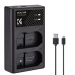 K&F Concept EN-EL15 Dual-Channel LED Battery Charger with USB-C Cable (KF28.0006)