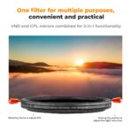 K&F Concept Nano-C Series 2-in-1 Variable ND & CPL Filter 67mm, 1 to 5-Stop (KF01.2600)