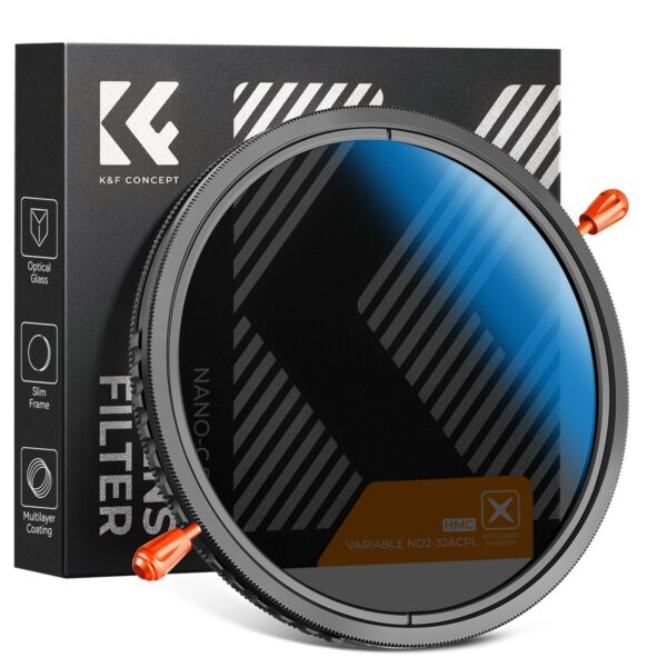 K&F Concept Nano-C Series 2-in-1 Variable ND & CPL Filter 77mm, 1 to 5-Stop (KF01.2602)
