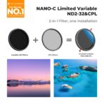 K&F Concept Nano-C Series 2-in-1 Variable ND & CPL Filter 77mm, 1 to 5-Stop (KF01.2602)