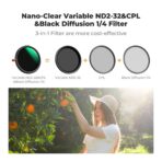 K&F Concept Nano-C Series 3-in-1 VND2-32 + CPL + Black Mist 1/4 Filter 67mm (KF01.2067)