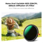 K&F Concept Nano-X Series 3-in-1 VND2-32 + CPL + Black Mist 1/4 Filter 77mm (KF01.2927V2)