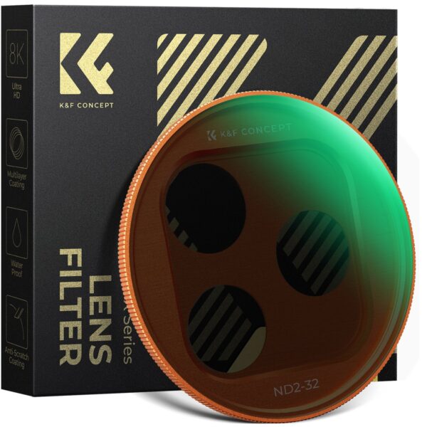 K&F Concept ND2-32 Variable ND Snap-On Filter for iPhone 17 Pro / 17 Pro Max (Orange) (KF15.0049)