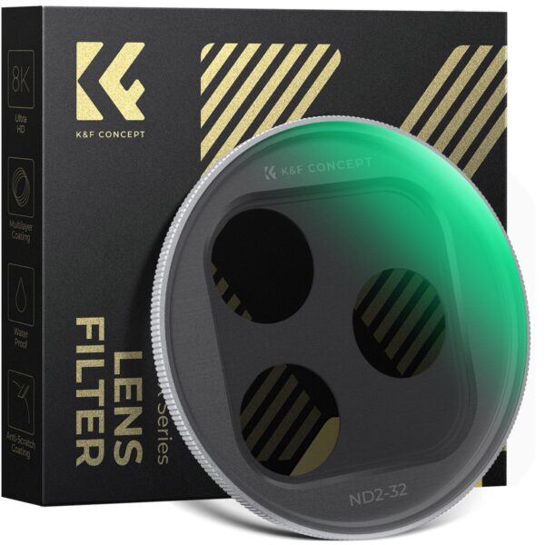 K&F Concept ND2-32 Variable ND Snap-On Filter for iPhone 17 Pro / 17 Pro Max (Silver) (KF15.0051)