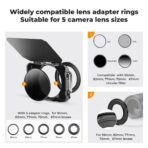 K&F Concept Square Movie Blackout Filter Kit 4x5.65" with Adapter Rings (SKU.2180V1)