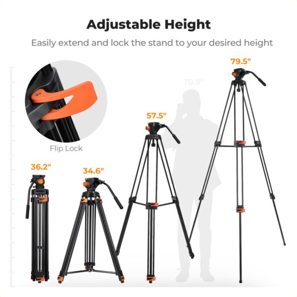 K&F Concept VA3 Tripod with BV70 Fluid Head, Entry Model (KF09.167)
