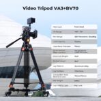K&F Concept VA3 Tripod with BV70 Fluid Head, Entry Model (KF09.167)