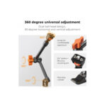 K&F Concept 11" Magic Arm with Super Clamp, Articulating Friction Arm Kit with 1/4" & 3/8" Screw & Cold Shoe Mount (KF31.132)