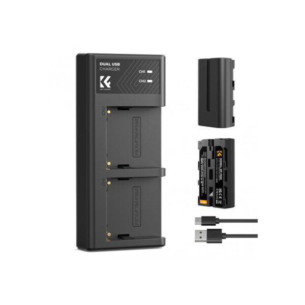 K&F Concept 2-Pack NP-F550 Battery & Charger Set (KF28.0046)