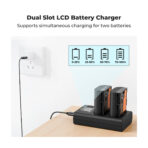 K&F Concept 2400mAh LP-E6P 2-Pack Battery and Dual Slot USB Charger Compatible with Canon EOS R5 Mark II, R5, R6 Mark II, R6, R7 Camera (KF28.0093)