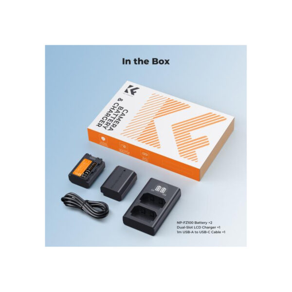K&F Concept 2600mAh NP-FZ100 Battery & Charger Set for Sony Cameras (KF28.0016)