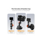 K&F Concept 4.5" Suction Cup Camera Mount with Double Ball Head Magic Arm, Phone Clamp & GoPro Adapter (KF31.100)