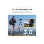 K&F Concept 73" Aluminum Travel Tripod with Fluid Head (KF09.172)