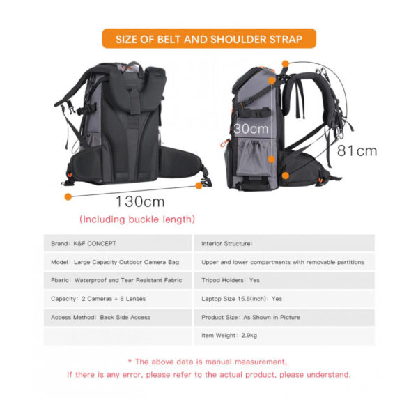 K&F Concept Camera Backpack for Professionals Photographers (KF13.107)