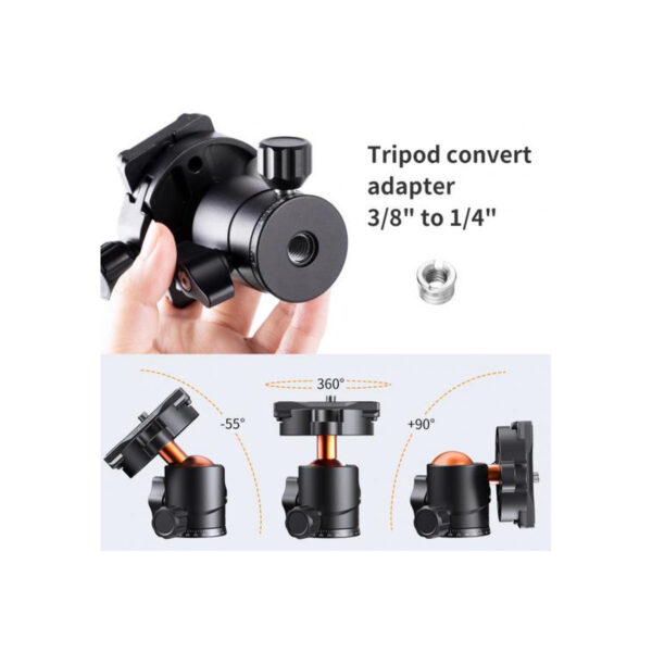 K&F Concept Camera Tripod Ball Head with Quick Release & Spirit Level (KF31.029V3)
