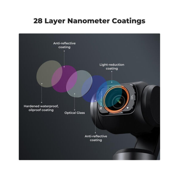 K&F Concept DJI Osmo Pocket 3 - 6-in-1 Magnetic Filter Set (UV, CPL, ND/PL) (SKU.2149)