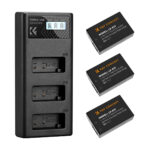 K&F Concept LP-E17 Battery 3-Pack with Upgraded 3-Slot LCD Charger (KF28.0052)