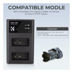 K&F Concept LP-E17 Battery Charger, Dual Slot Quick Charger for Canon EOS RP, Rebel T8i, T7i, T6i, T6s, SL2, SL3, EOS M3, M5, M6 Mark II, 77D, 200D, 750D, 760D, 800D, 8000D Camera (KF28.0008)