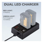 K&F Concept LP-E6/LP-E6N/LP-E6NH Battery Charger, Dual Slot Quick Charger for Canon EOS R5, EOS R6, EOS R, EOS 5D Mark IV, 5D Mark III, 5DS, 5DS R, 5D Mark II, 6D Camera (KF28.0007)