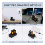 K&F Concept LP-E6/LP-E6N/LP-E6NH Battery Charger, Dual Slot Quick Charger for Canon EOS R5, EOS R6, EOS R, EOS 5D Mark IV, 5D Mark III, 5DS, 5DS R, 5D Mark II, 6D Camera (KF28.0007)