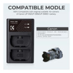 K&F Concept LP-E6/LP-E6N/LP-E6NH Battery Charger, Dual Slot Quick Charger for Canon EOS R5, EOS R6, EOS R, EOS 5D Mark IV, 5D Mark III, 5DS, 5DS R, 5D Mark II, 6D Camera (KF28.0007)