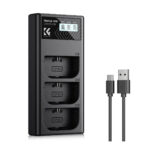 K&F Concept LP-E6NH Triple Slot Battery Charger LCD Canon EOS (KF28.0062)
