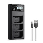 K&F Concept LP-E6NH Triple Slot Battery Charger LCD Canon EOS (KF28.0062)