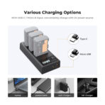 K&F Concept LP-E6NH Triple Slot Battery Charger LCD Canon EOS (KF28.0062)