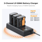 K&F Concept LP-E6NH Triple Slot Battery Charger LCD Canon EOS (KF28.0062)