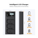 K&F Concept LP-E6NH Triple Slot Battery Charger LCD Canon EOS (KF28.0062)