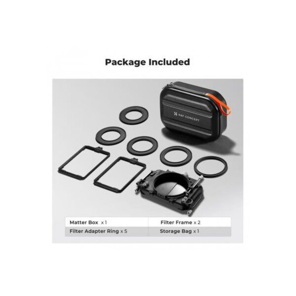 K&F Concept Matte Box Kit 4×5.65" Filter 67-95mm Adapters (2322V1)