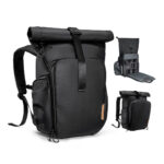 K&F Concept Nature Wander11 20L Camera Backpack - Black, Waterproof Travel Photography Bag with 15.6" Laptop Sleeve, Tripod Holder & Expandable Storage (KF13.173)